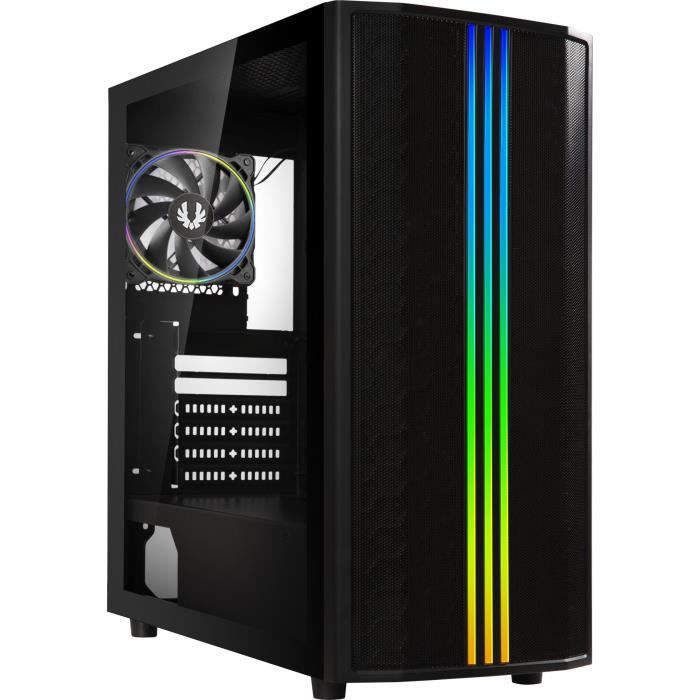 Boîtier PC - BITFENIX - Saber Mesh FRGB - Moyen tour - ATX - Noir - Verre trempé et façade Mesh