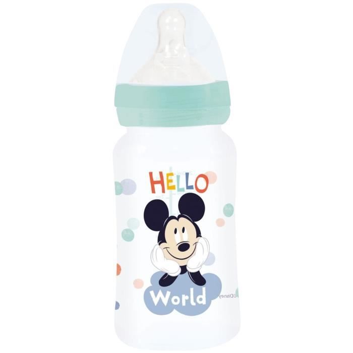 Biberon anti-colique- THERMOBABY - 240 ml - Tétine débit 3 positions - Mickey Cool