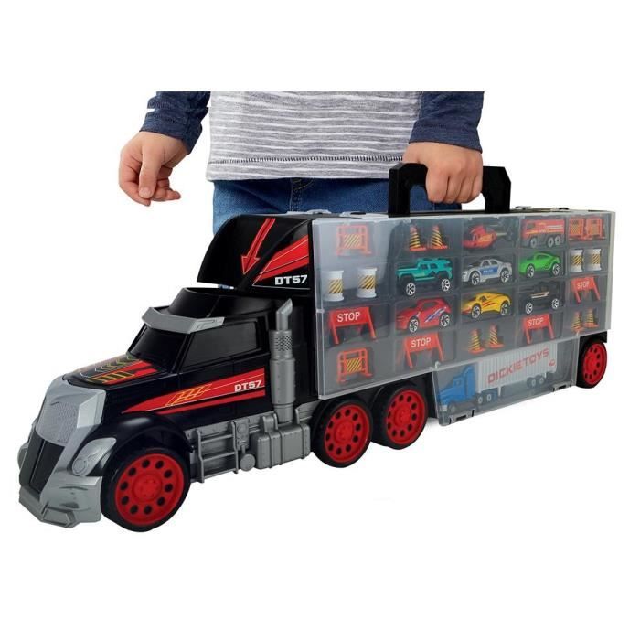 Image secondaire de Camion Transporteur de Voitures Dickie Toys avec 7 Véhicules Die-Cast - 62 cm