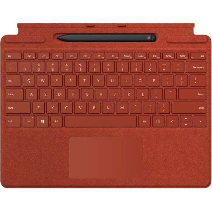 MICROSOFT Ensemble Clavier et Stylet pour Surface Pro X - Rouge Coquelicot - AZERTY