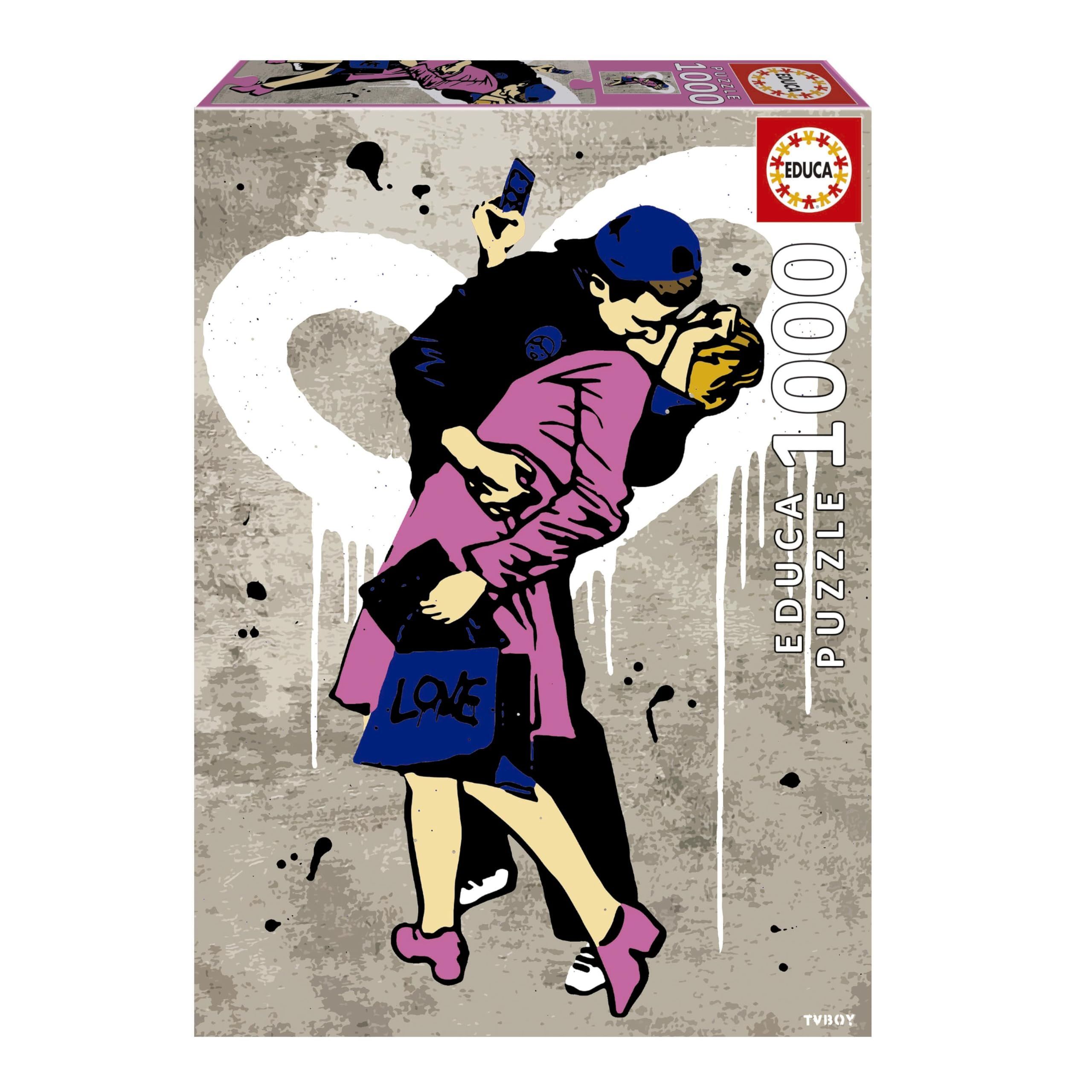 Puzzle - EDUCA - LE BAISER, TV BOY - 1000 pieces - 68 x 48 cm - Pour adultes à partir de 12 ans