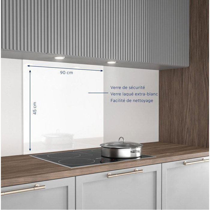 Image secondaire de Crédence en Verre Laqué Blanc AURYS 900x450 mm