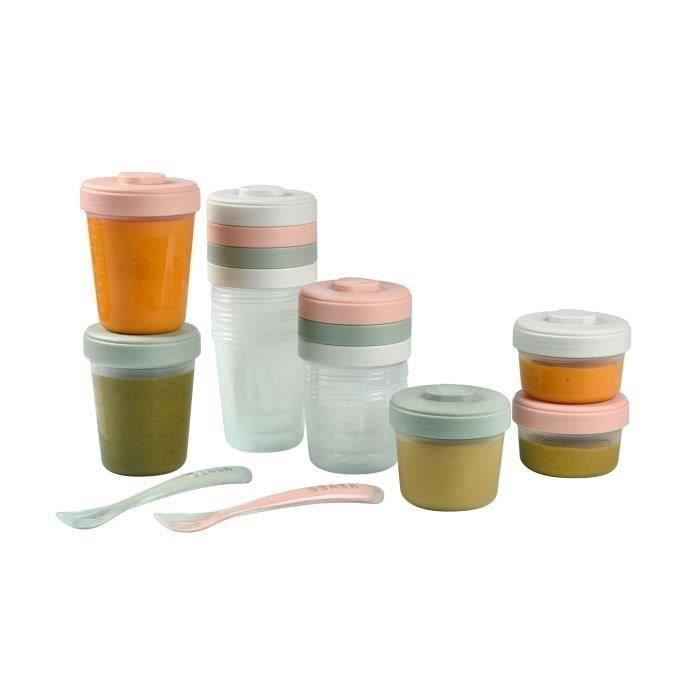 BEABA Pack 1 ° pasto Eucalipto (2x90ml + 4x150ml + 6x250ml + 2 misurini 1a età)