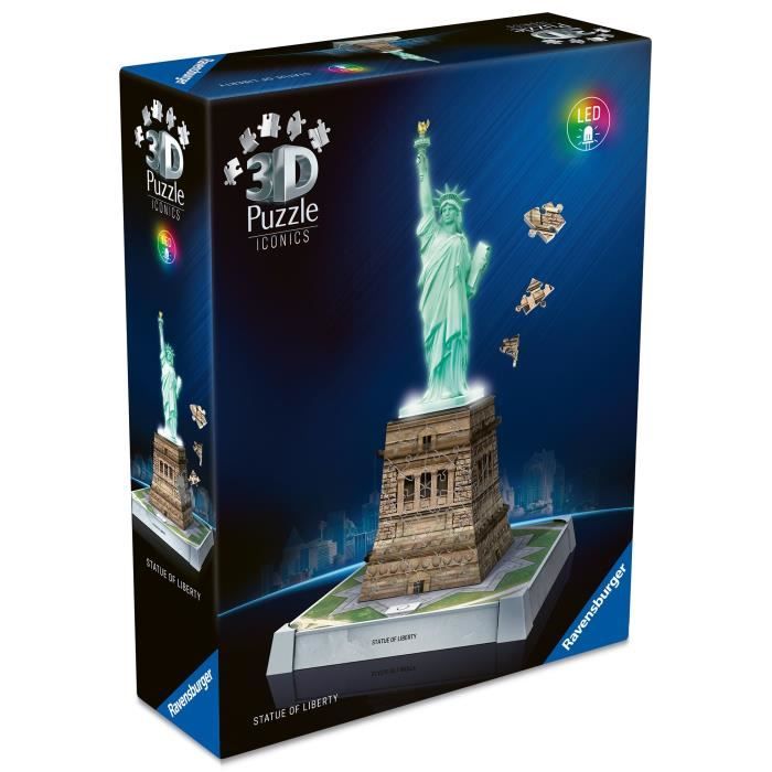 Image secondaire de Puzzle 3D Iconics - Statue de la Liberté illuminée