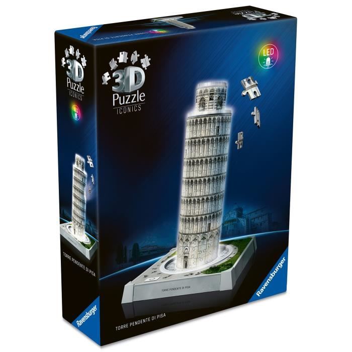 Image secondaire de Puzzle 3D Iconics - Tour de Pise illuminée