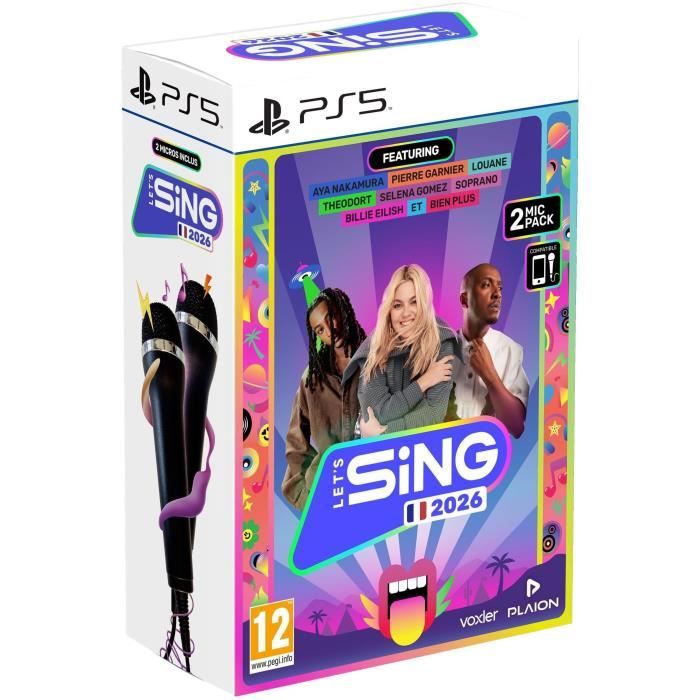 Let's Sing 2026 - Jeu de Karaoké PS5 avec 2 Micros Inclus
