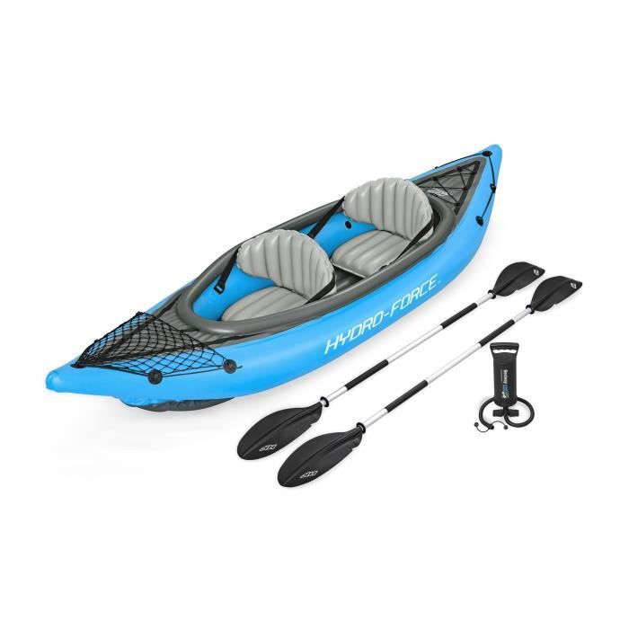 Kayak inflable - BESTWAY - Cove Champion X2 Hydro-Force - 331x88cm - 2 plazas - 180kg m�x - 2 remos, 2 aletas extra�bles +