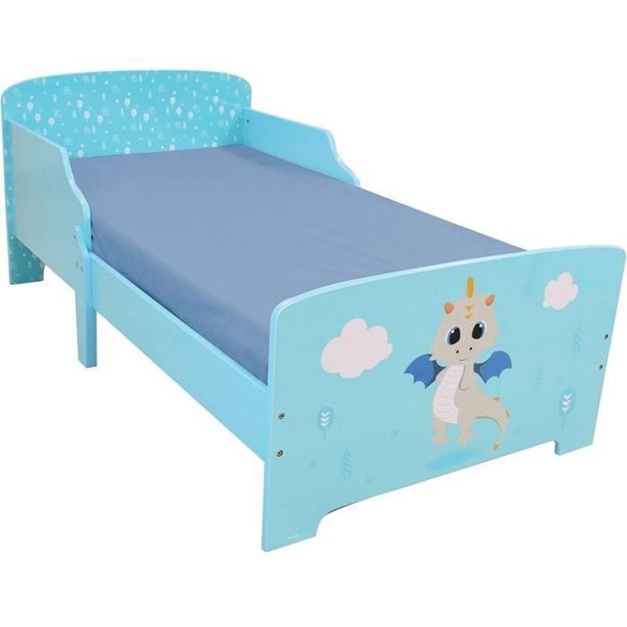 Bed with Slats 140 x 70 cm for Kids Color Leon the Dragon