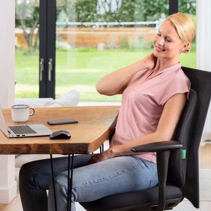 Respaldo de masaje recargable Shiatsu inalámbrico 2 velocidades color negro