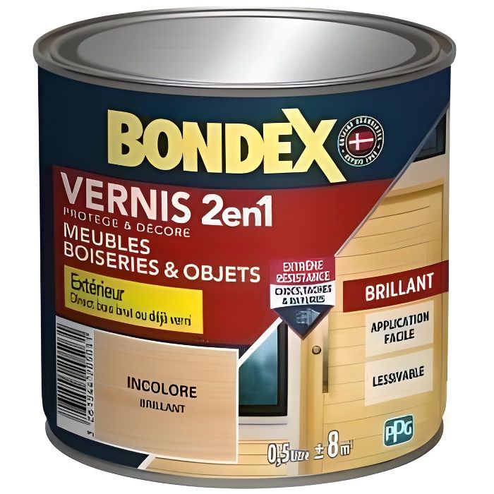 BONDEX 2 in 1 Varnish Gloss Extreme Resistance - Colorless