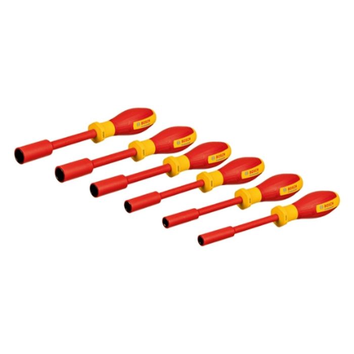 Image secondaire de Set de clés à douilles VDE - BOSCH - 6 pièces - 7-14 mm - Certifié jusqu'à 1000 V - Ergonomique