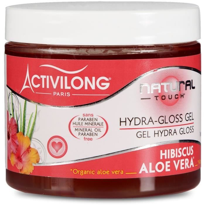 Activilong Natural Touch Gel Hydra Gloss Effet Mouillé Hibiscus Aloe Vera 200 ml