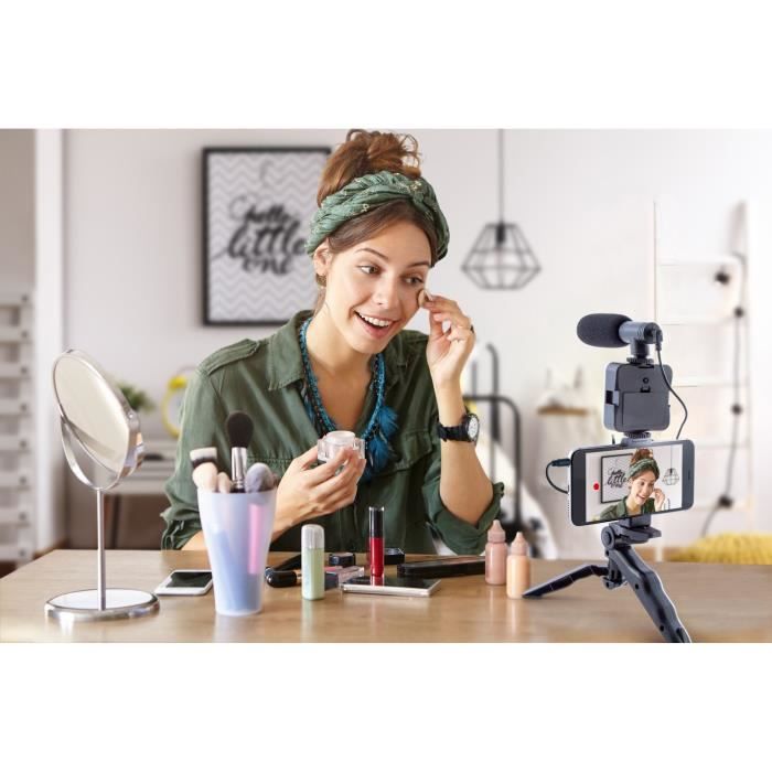 Kit de Vlogging - Studio creator - Kit de Podcast & Vlogging avec lumiere et Microphone - INF 033 - Canal Toys
