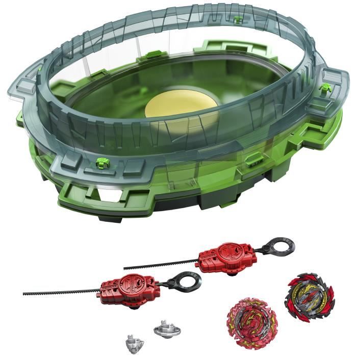 Beyblade Burst QuadDrive Set de combat Interstellar Drop, arene Beystadium, 2 toupies et 2 lanceurs, a partir de 8 ans