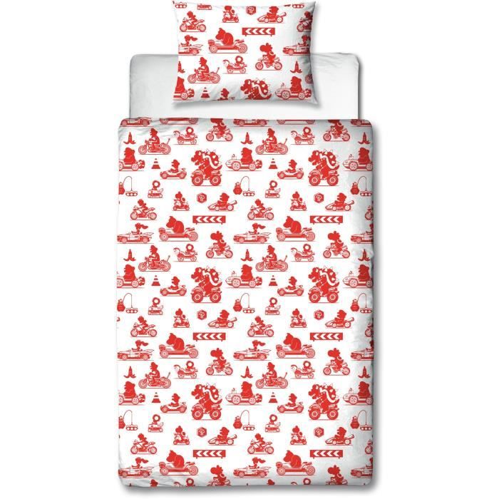 Image secondaire de Parure de lit réversible - MARIO BROS - Mario - Microfibre - 1 housse de couette 140 x 200 cm + 1 taie 63 x 63 cm