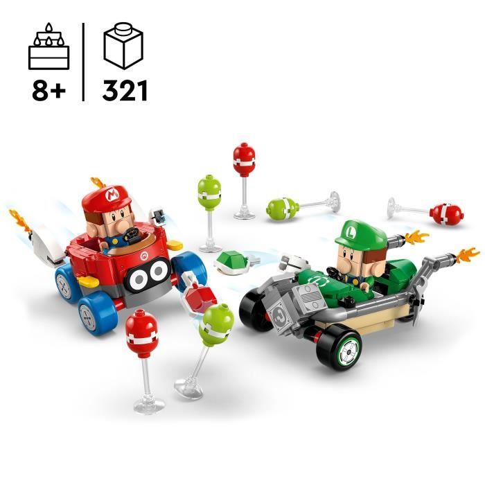 Image secondaire de LEGO Super Mario 72034 Mario Kart  Bébé Mario contre Bébé Luigi - Cadeau Nintendo