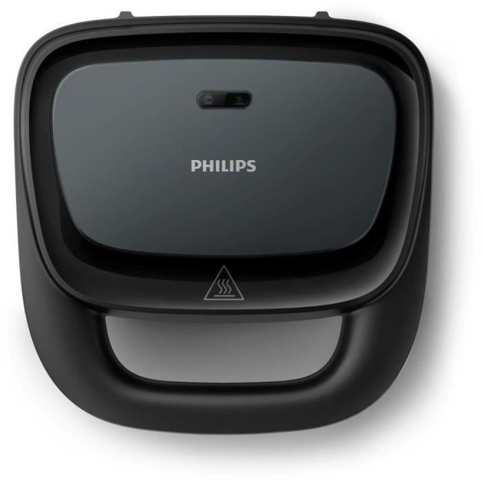 Appareil a croque-monsieur - PHILIPS - HD2331/90 - 750 W - Plaques triangulaires - Noir