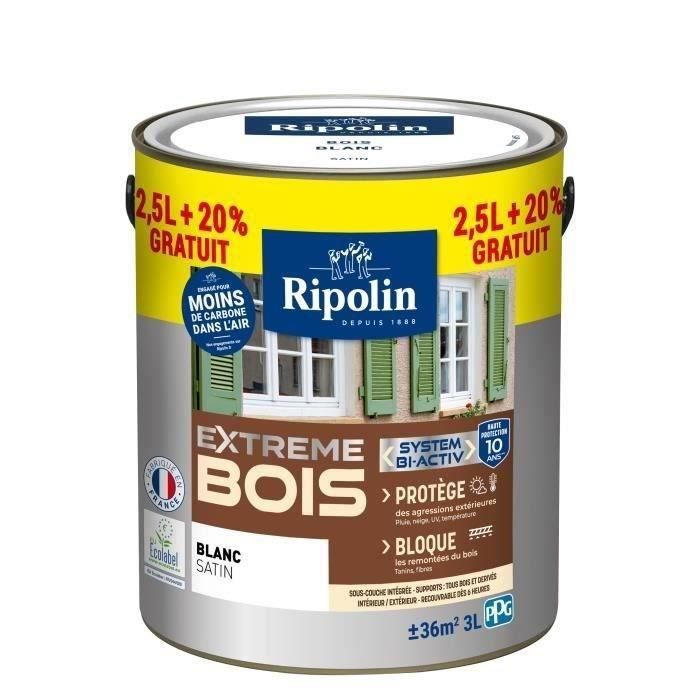 RIPOLIN Satin Wood Paint High Protection 10 years which Protects and Magnifies your Wood - White