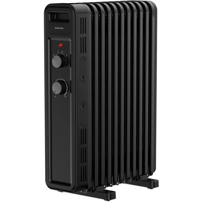 Radiateur électrique bain d'huile - SENCOR - SOH 3511BK - 2300 W - 2 boutons - Noir