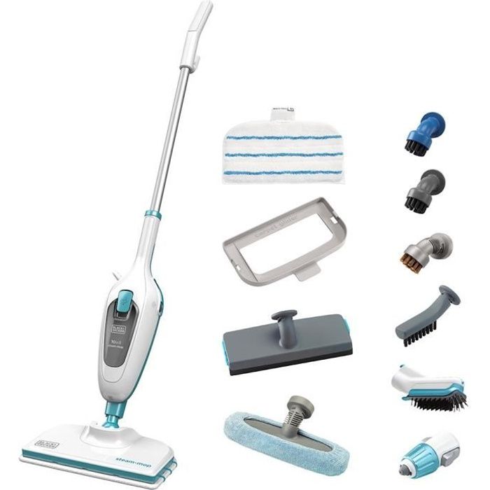 BLACK + DECKER FSMH13E10-QW - Scopa a vapore con lavamani - 1300W - 10 accessori in dotazione