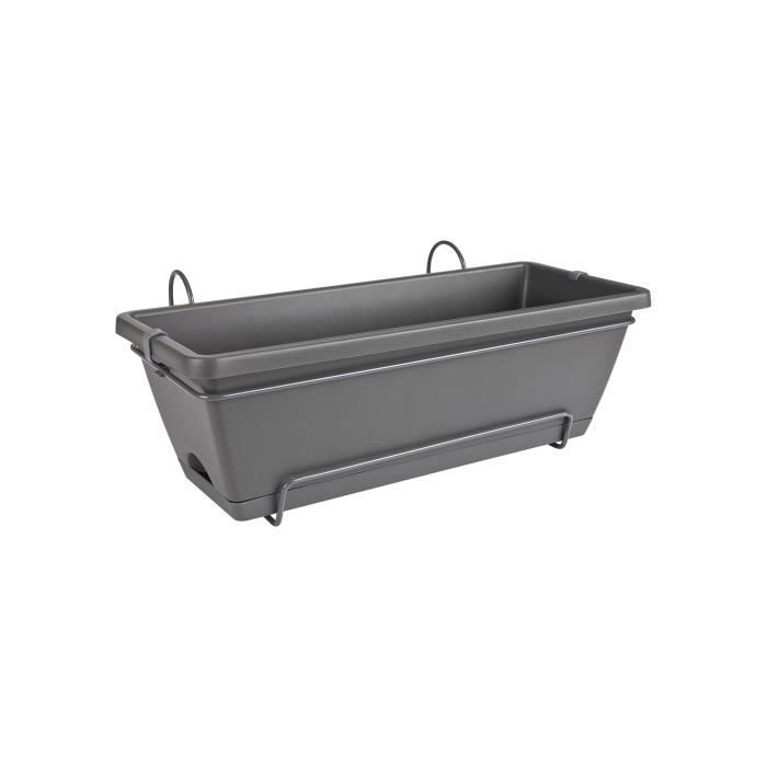 Elho Barcelona Balconiere Allin1 50 - Nero - L 50 x P 28 x H 19 cm - Balcone esterno - 100% riciclato