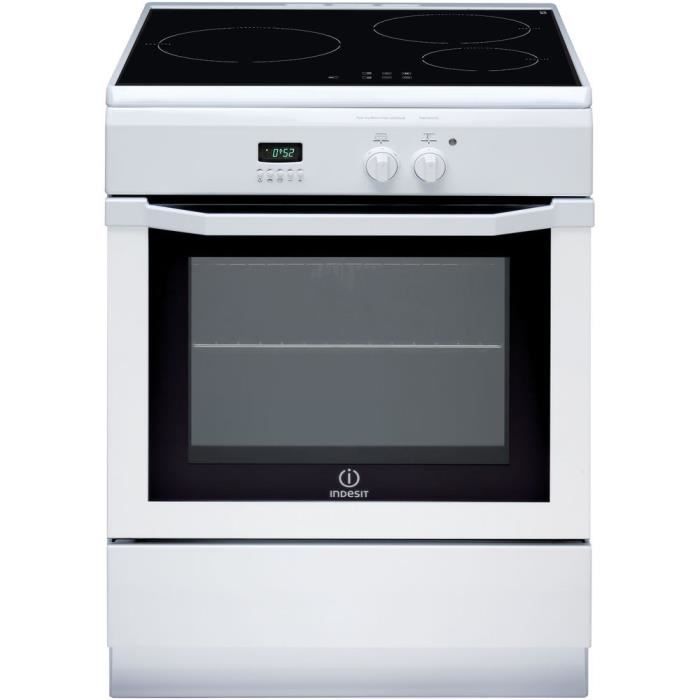 INDESIT IC63I6C6A (W) /FR - Cuisiniere table induction - 3 zones - Four électrique - Catalyse - 59 L - A - L 60 x H 85 cm - Blanc