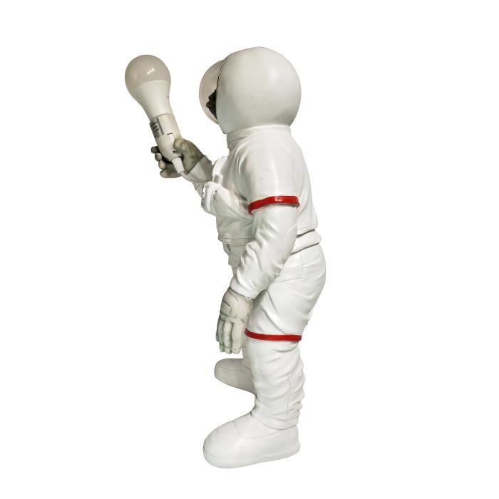 Statue Singe astronaute avec lumiere - 24 x 22,5 x 47,5 cm - Blanc