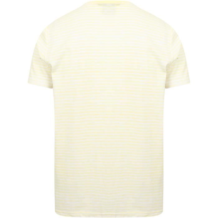 SOUTH SHORE T-Shirt Rayé avec Poche Poitrine Jaune/Blanc Homme