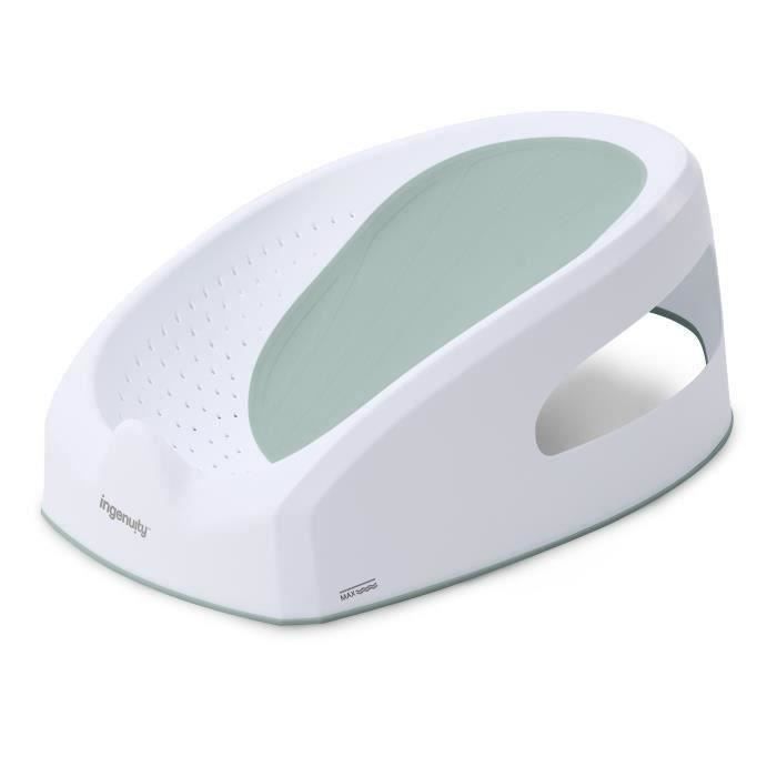 INGENUITY Transat de bain bébé fille antidérapant, de 0 a 6 mois ou 9kg, transat perforé pour laisser couler l'eau, Vert