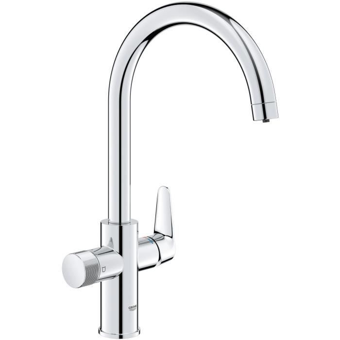 Kitchen filter faucet - Chrome - Water filtration - High C-shaped spout - 150� rotation - GROHE Blue Pure StartCurve - 30592000