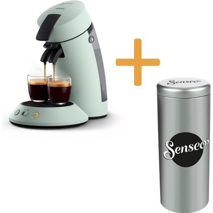 Machine a caf� dosette SENSEO ORIGINAL+ Philips CSA210/23, Booster d'ar�mes, Crema plus (mousse plus dense), 1 ou 2 tasses, Menthe