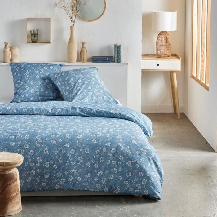 Bedding set - TODAY Crazy - Floral print - 2 people - 220 x 240 cm - Blue