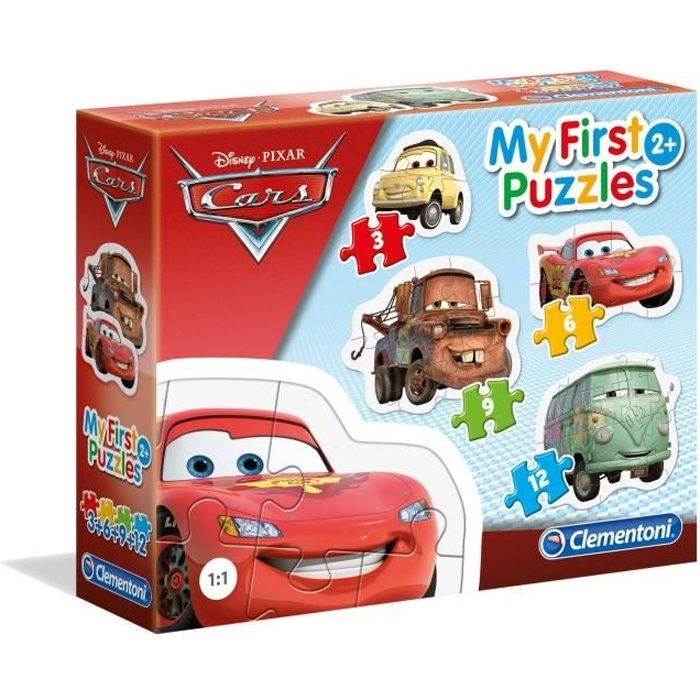 CLEMENTONI - My First Puzzles - Cars - Puzzle évolutif 3-6-9-12 pièces - Mixte - À partir de 2 ans