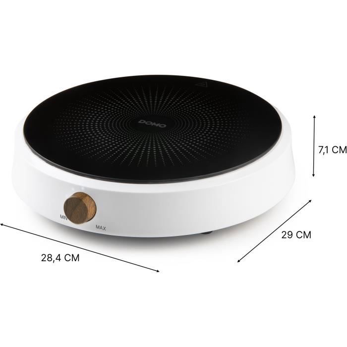 Image secondaire de Plaque a induction - DOMO - DO30112IP - 2000 W - 1 foyer - Design rond blanc