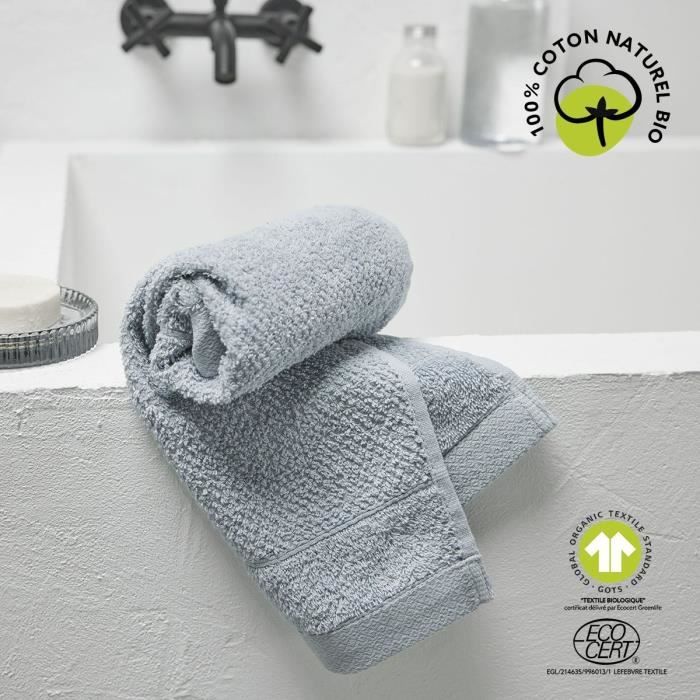 Serviette de bain - TODAY - 50 x 90 cm - Coton - Organic Acier