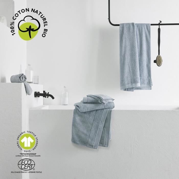 Image secondaire de Serviette de bain - TODAY - 50 x 90 cm - Coton - Organic Acier