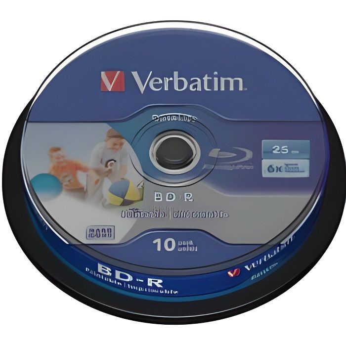 VERBATIM Lot de 10 Blu-ray Disc R DataLife - 25 Go 6x - Spindle