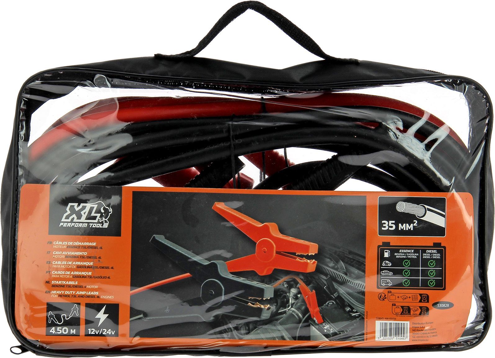 Image secondaire de Lot de 2 câbles de démarrage XLPT 35 mm² avec pinces isolées et sacoche