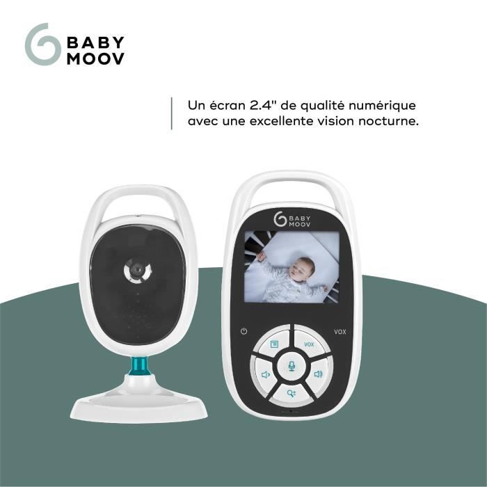 Babymoov Babyphone vidéo pour bébé YOO-See, Ecran 2,4'', Talkie-Walkie, Mode VOX, Portée 250m