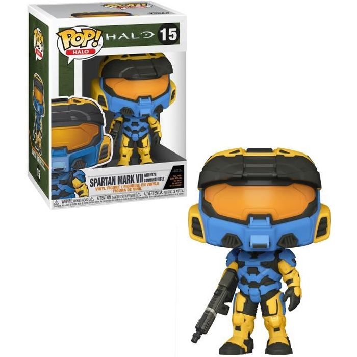 Figurine Funko Pop! Halo : Spartan Mark VII w/ VK78 Commando Riffle - Jaune/Bleu