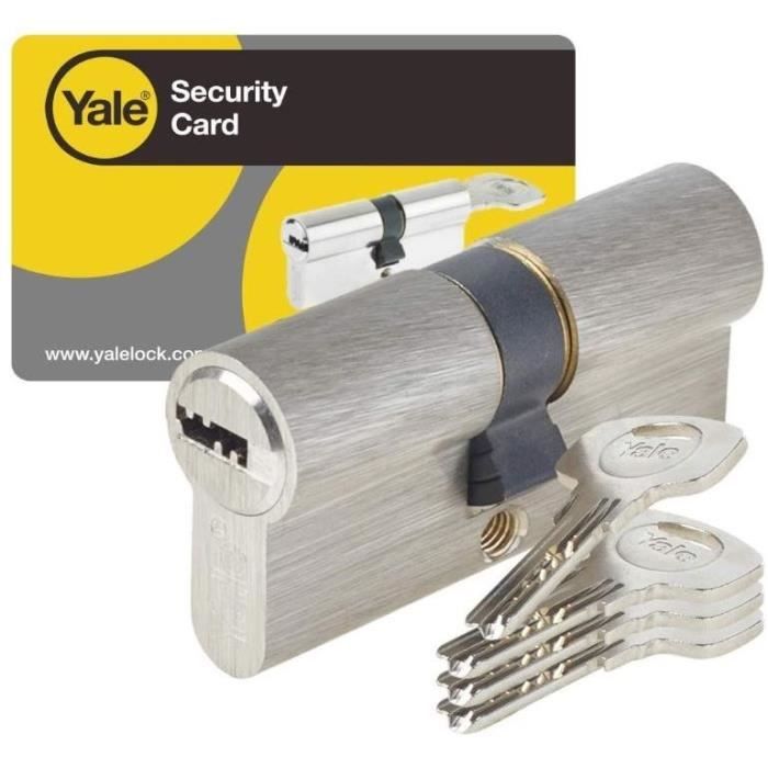 Image secondaire de Cylindre de Serrure - YALE - YC1000+ - Débrayable - 30x40 mm - 6 Goupilles - 4 Clés réversibles - Nickelé