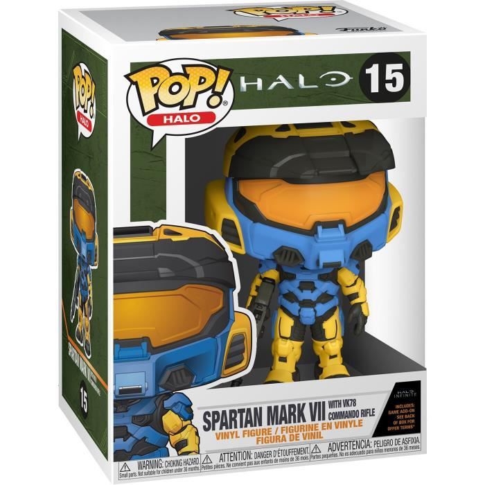 Figurine Funko Pop! Halo : Spartan Mark VII w/ VK78 Commando Riffle - Jaune/Bleu