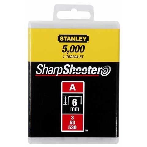 Boite de 1000 Agrafes type A STANLEY - 1-TRA204T - 6 mm