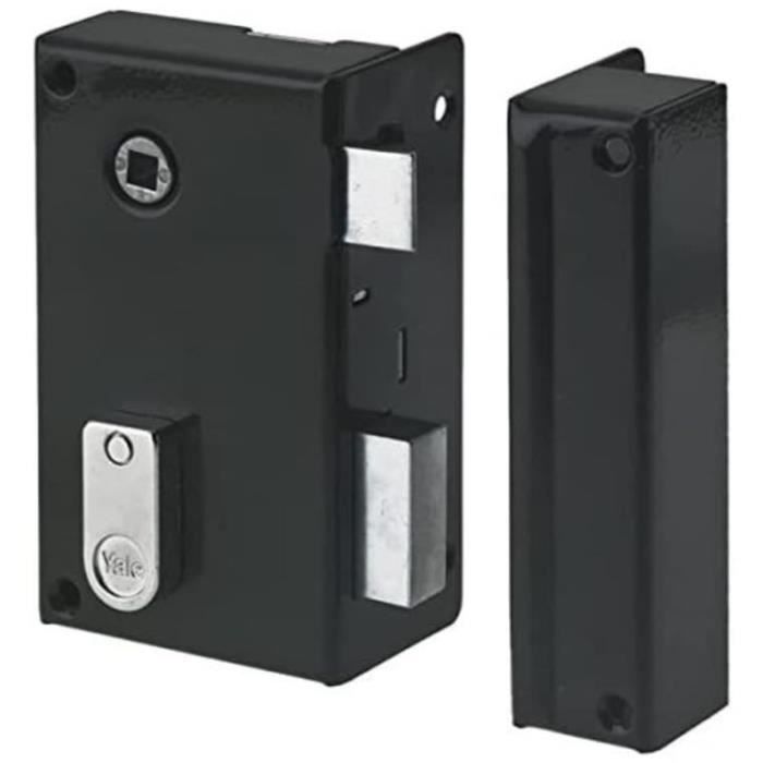 Serratura verticale da esterno con quadro - YALE - YAV36D - Kaki, 2 Chiavi fornite - Versione Destra - Porta interna