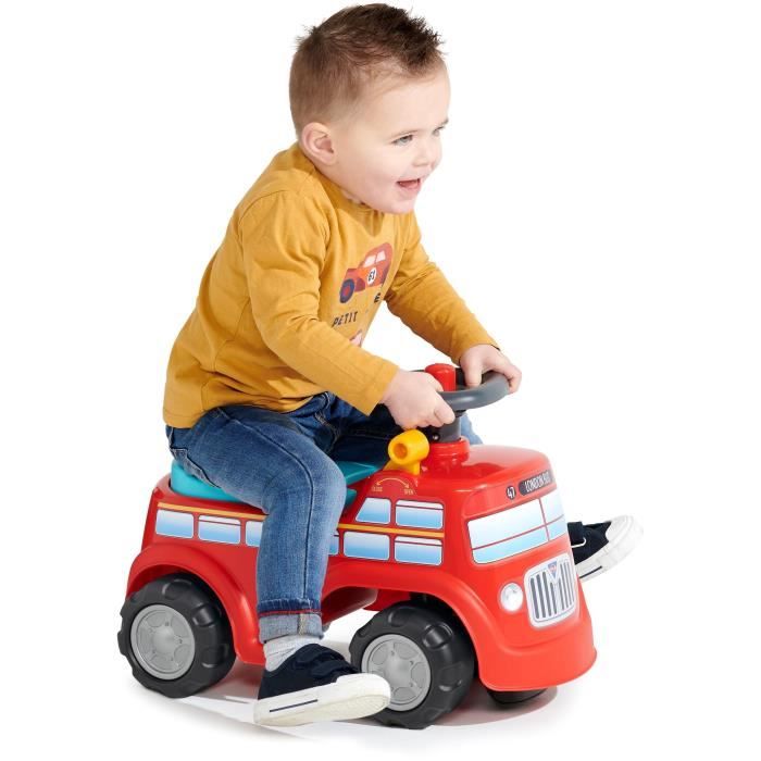 FALK - Porteur London Bus - assise ouvrante et volant directionnel avec klaxon