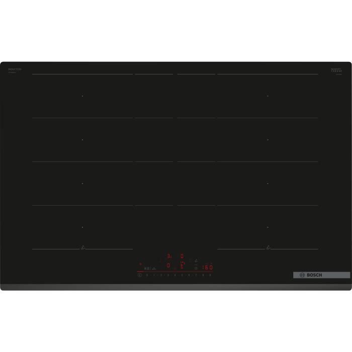 Table de cuisson a induction - BOSCH - 4 foyers - 52,2 x 80,2 x 5,1 cm - PXY83KHC1E - Noir