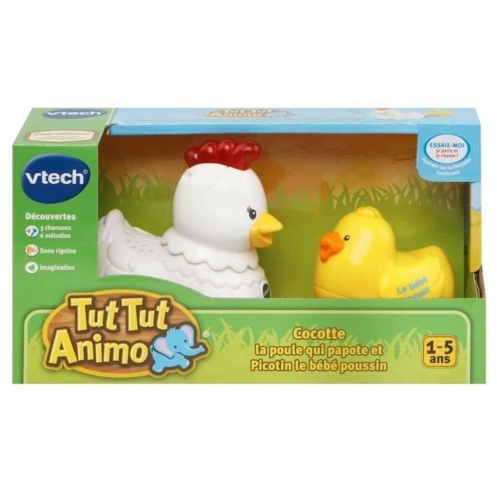 VTECH - 509605 - Tut Tut Animo - Cocotte la poule qui papotte et Picotin le bébé poussin