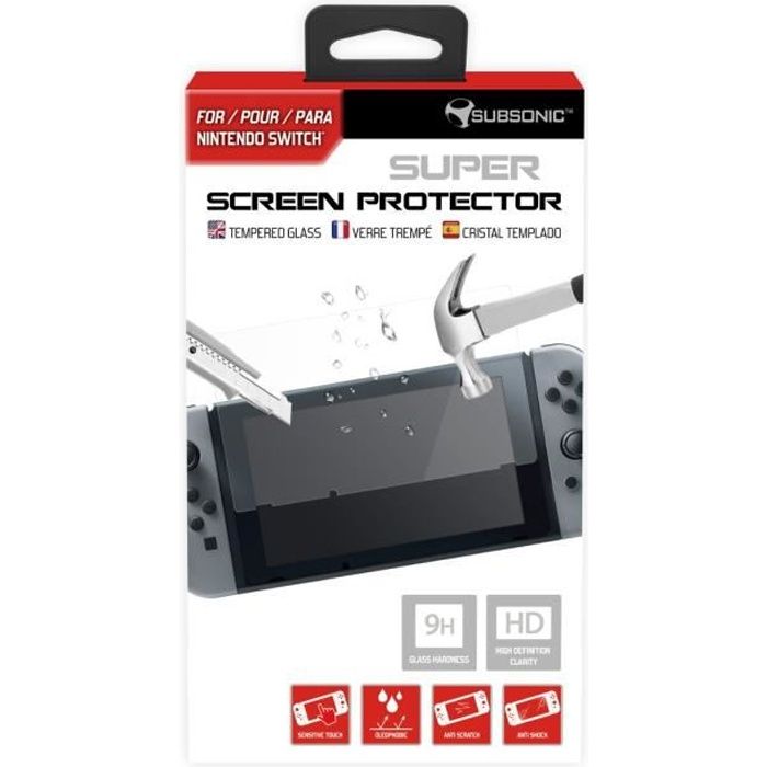 Subsonic - Protection pour écran en verre trempé pour Nintendo Switch - Ultra résistante - Super screen protector