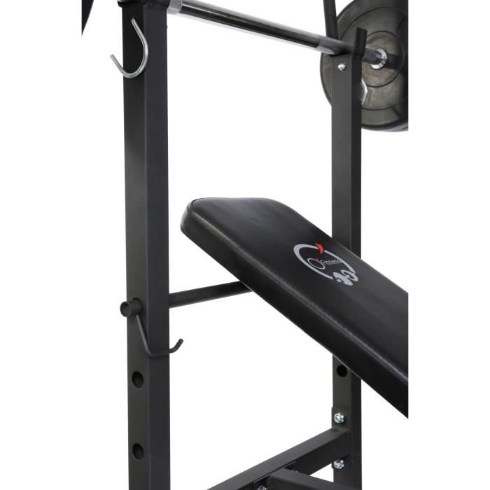 OFITNESS Banc de musculation avec barre + Poids 21 kg inclus