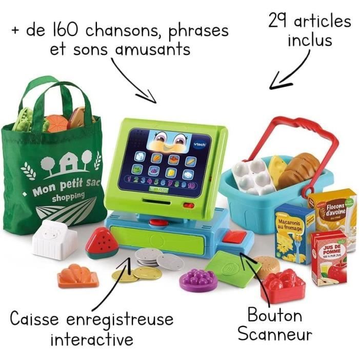 VTECH - 1,2,3 Imite-Moi - Caisse Enregistreuse Interactive Maxi Shopping - Jouet d'Imitation Enfant